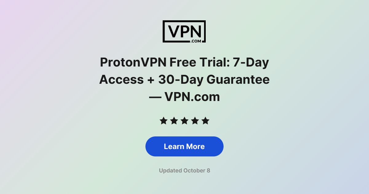 ProtonVPN Free Trial: 7-Day Access + 30-Day Guarantee — VPN.com