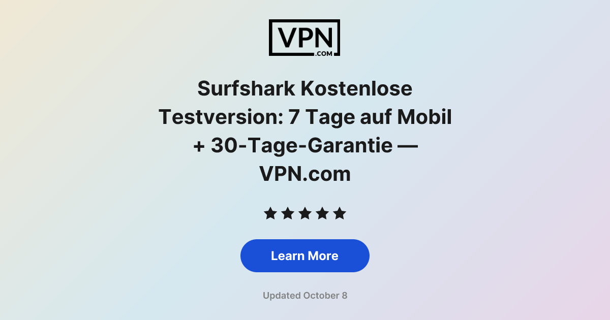 Surfshark Kostenlose Testversion: 7 Tage auf Mobil + 30-Tage-Garantie ...