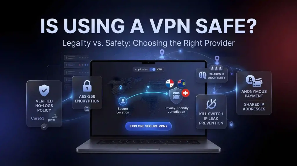 Is using a VPN safe – AES-256 encryption, kill switch, no-logs policy, and anonymous payment features explained