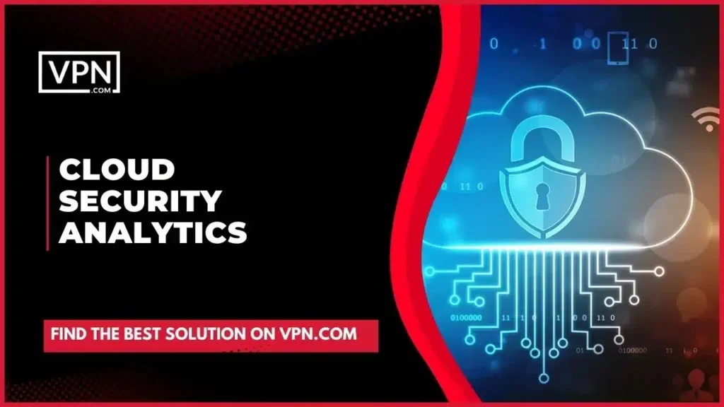 The image text says, "Cloud Security Analytics" with side internal image shows Cloud with secure infrastructure.