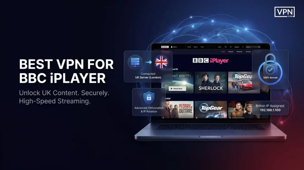 Image depicting the best VPN for BBC iPlayer accessing content securely and efficiently