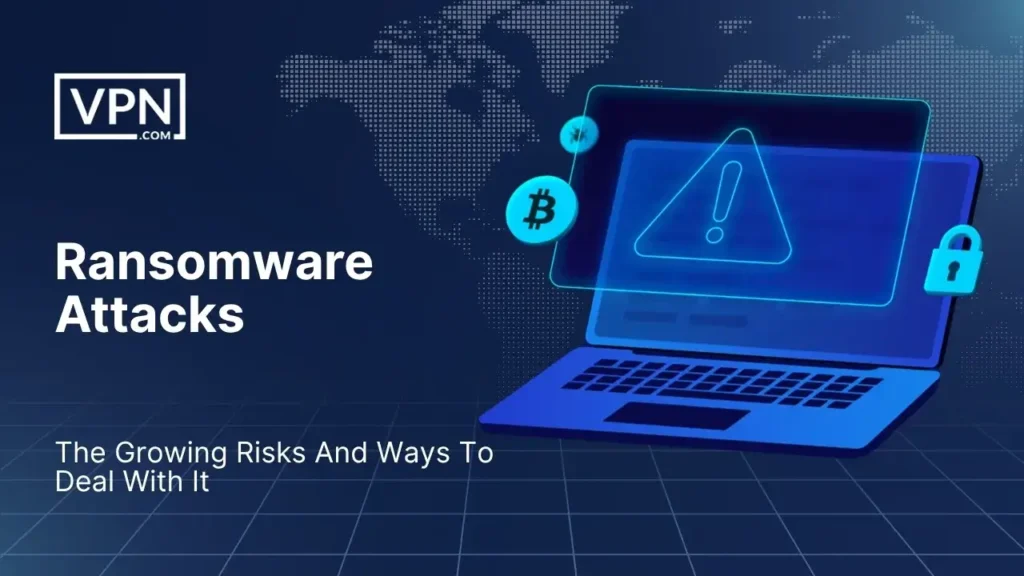 Ransomware Attack illustration showing laptop alert symbolizing growing cyber risks and prevention awareness.