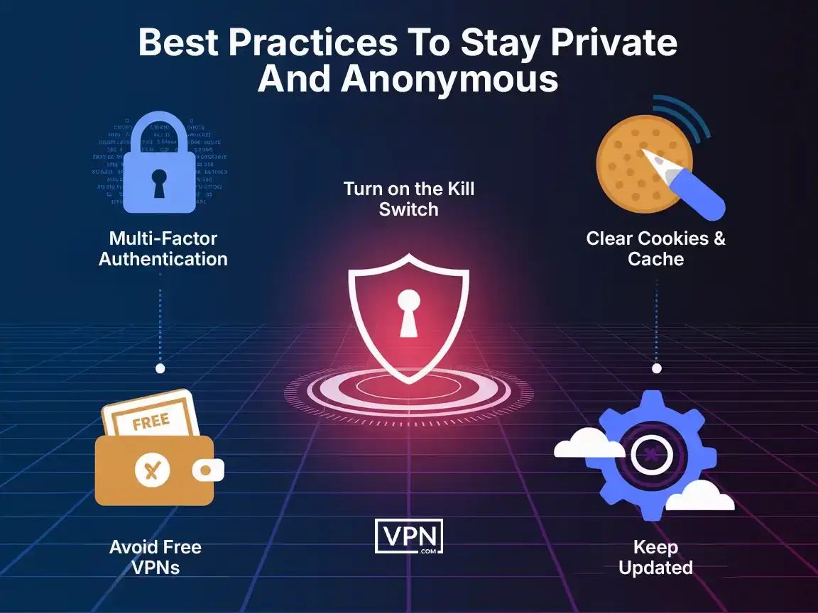 Best Practices To Stay Private And Anonymous Stay private with VPN for Libya - Multi-factor authentication, clear cookies, avoid free VPNs