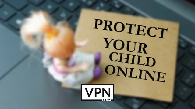 The text in the image says, Protect your child online