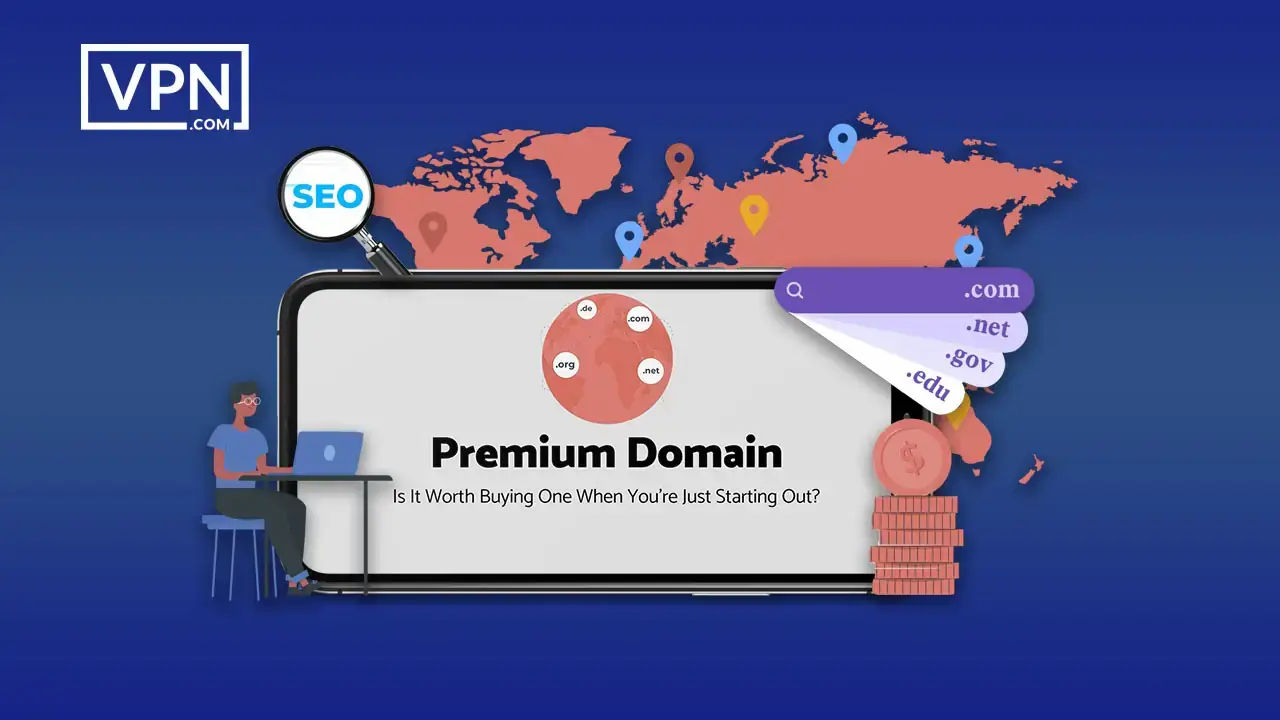 Exploring Different Types of Premium Domains a computer screen with a map and a person sitting at a desk showing Exploring Different Types of Premium Domains