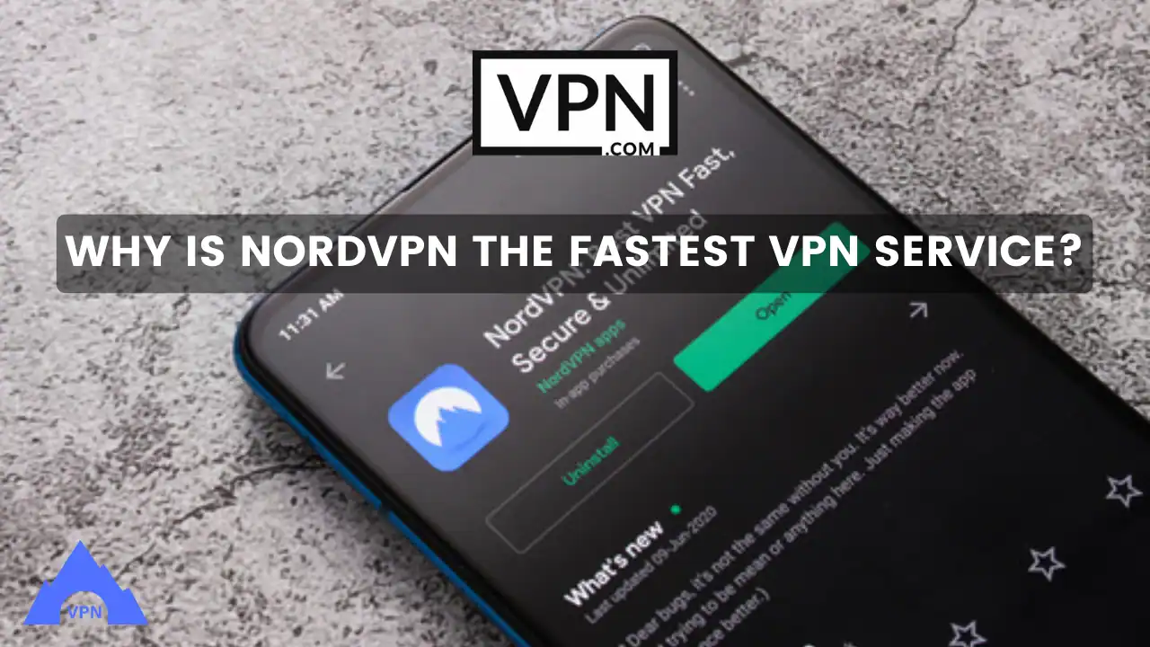 The text in the image says, why NordVPN is a fastest VPN service in 2022