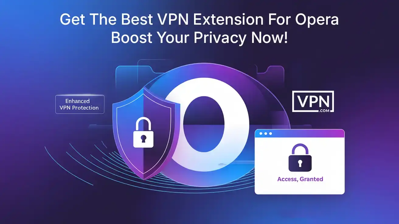 Get The Best VPN Extension For Opera Boost Your Privacy Now! Promotional graphic encouraging users to get the best VPN extension for Opera to enhance online privacy