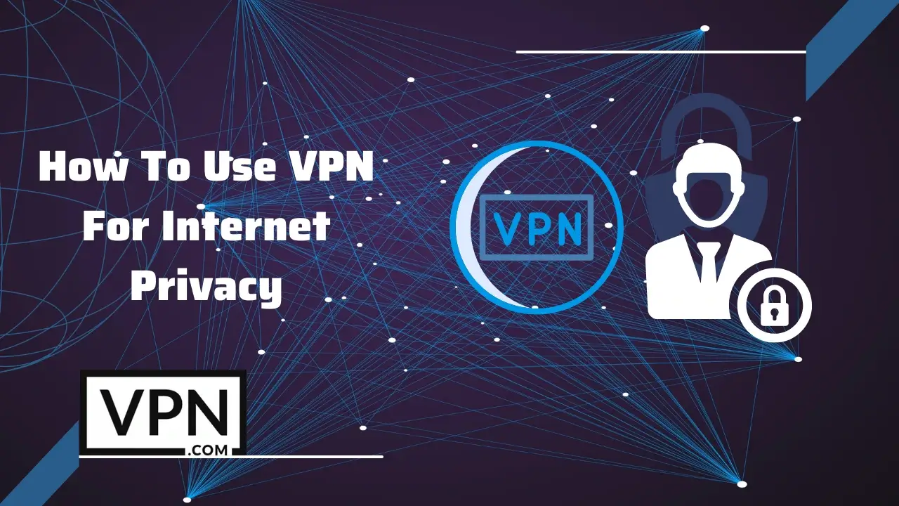 En text med texten Hur man använder VPN för att skydda internetsekretessen och VPN-logotypen visas.