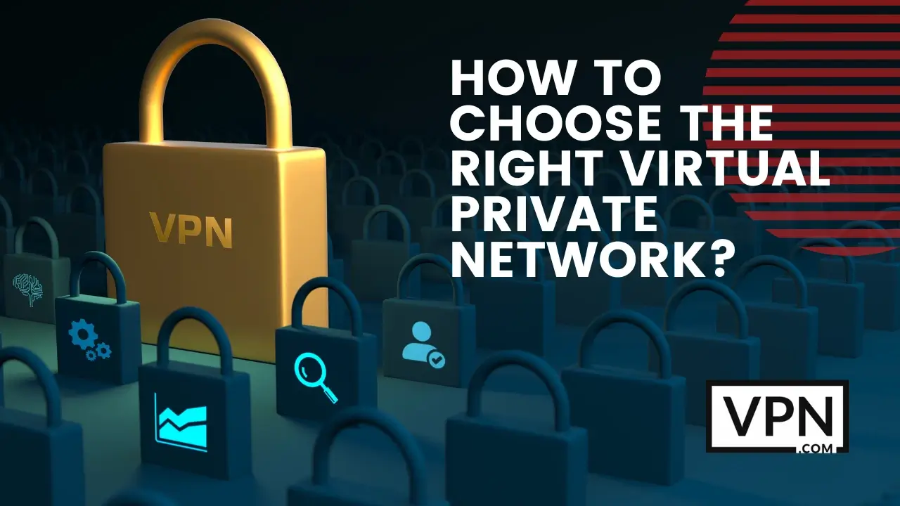 The text in the image says, how to choose the right virtual private network?