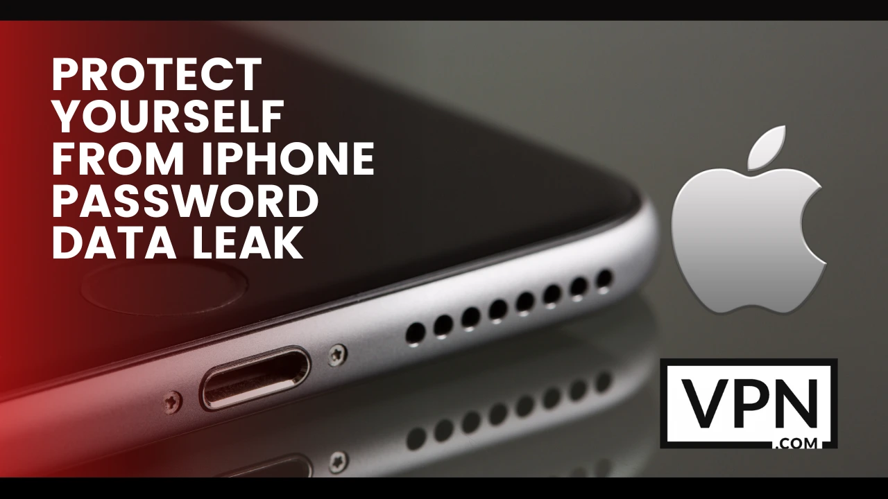 The text in the image says, Protect Yourself From iPhone Password Data Leak