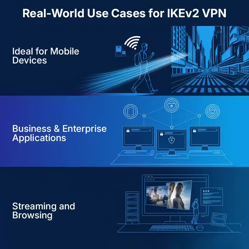 Real-World Use Cases for IKEv2 VPN Real-world use cases of IKEv2 VPN for mobile, business, and streaming