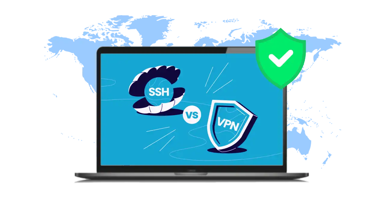 SSH Compatible VPNs Graphic displaying ssh compatible vpns with security features