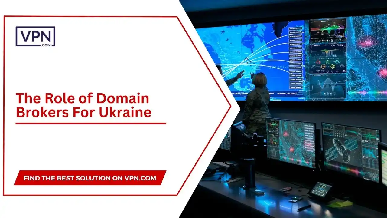 the text in the image shows The Role of Domain Brokers For Ukraine