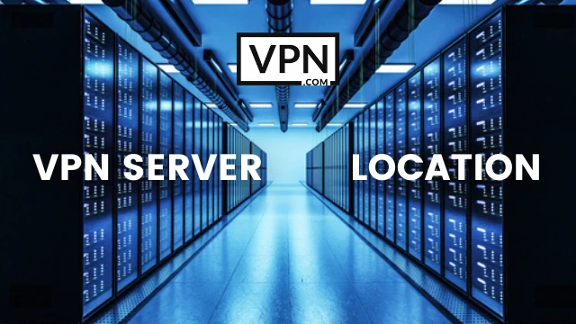 Posizione del server VPN con immagine di sfondo che mostra una grande sala server