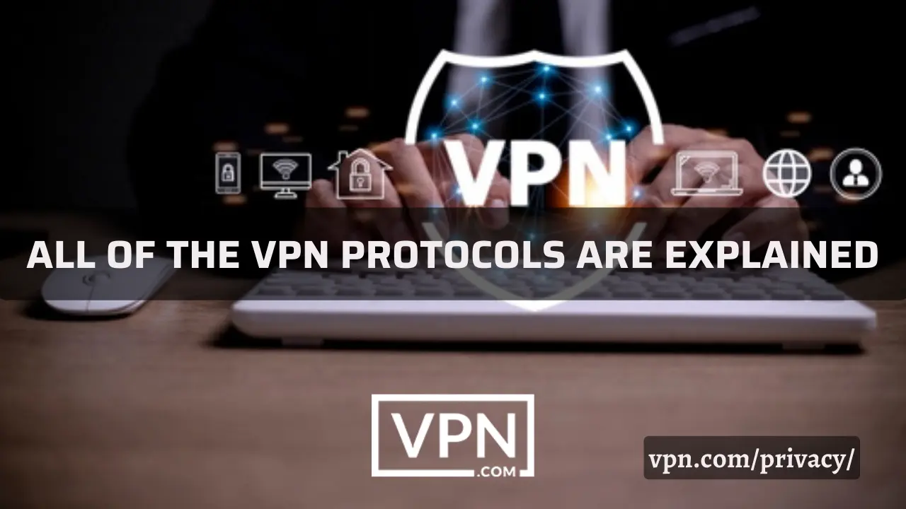 The text in the image says, all of the VPN protocols are explained