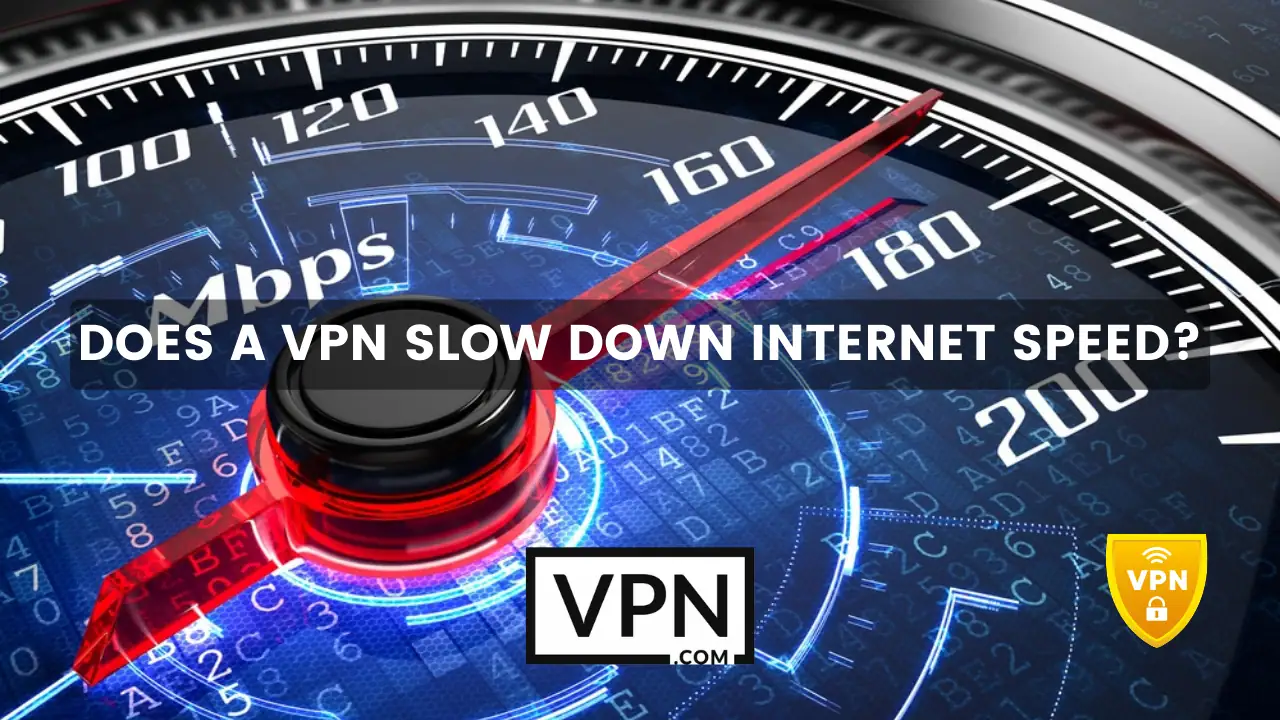 The text says, does a VPN slow down internet speed?
