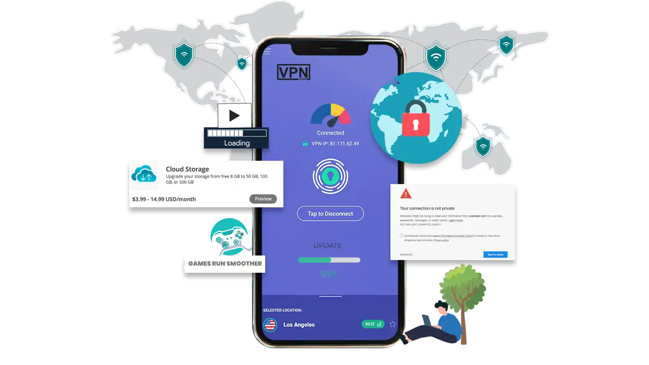 a screenshot of a phone showing VPNs That Offer Other Upgrades