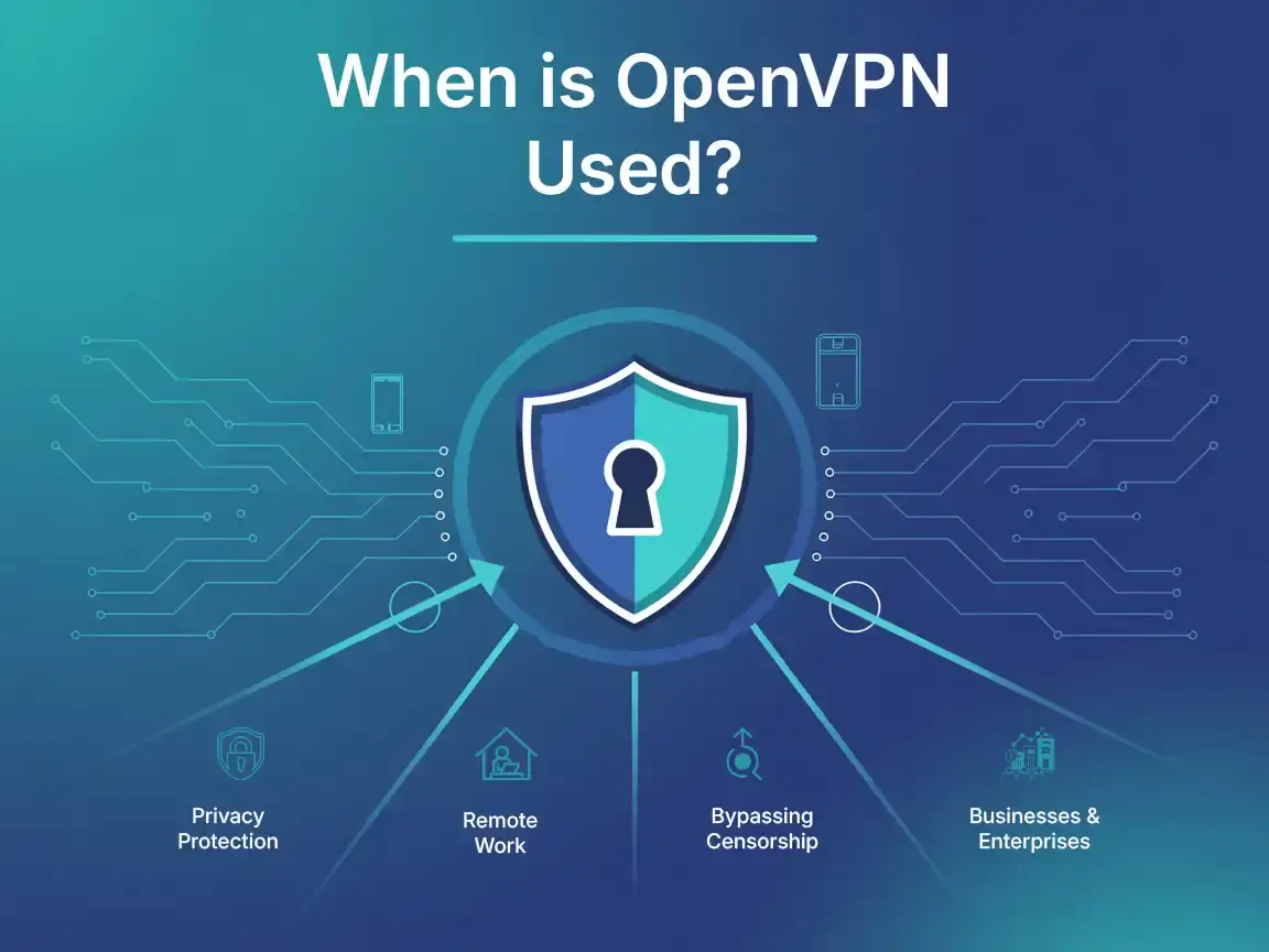 Use cases for VPN for OpenVPN including privacy, remote work, and censorship bypass