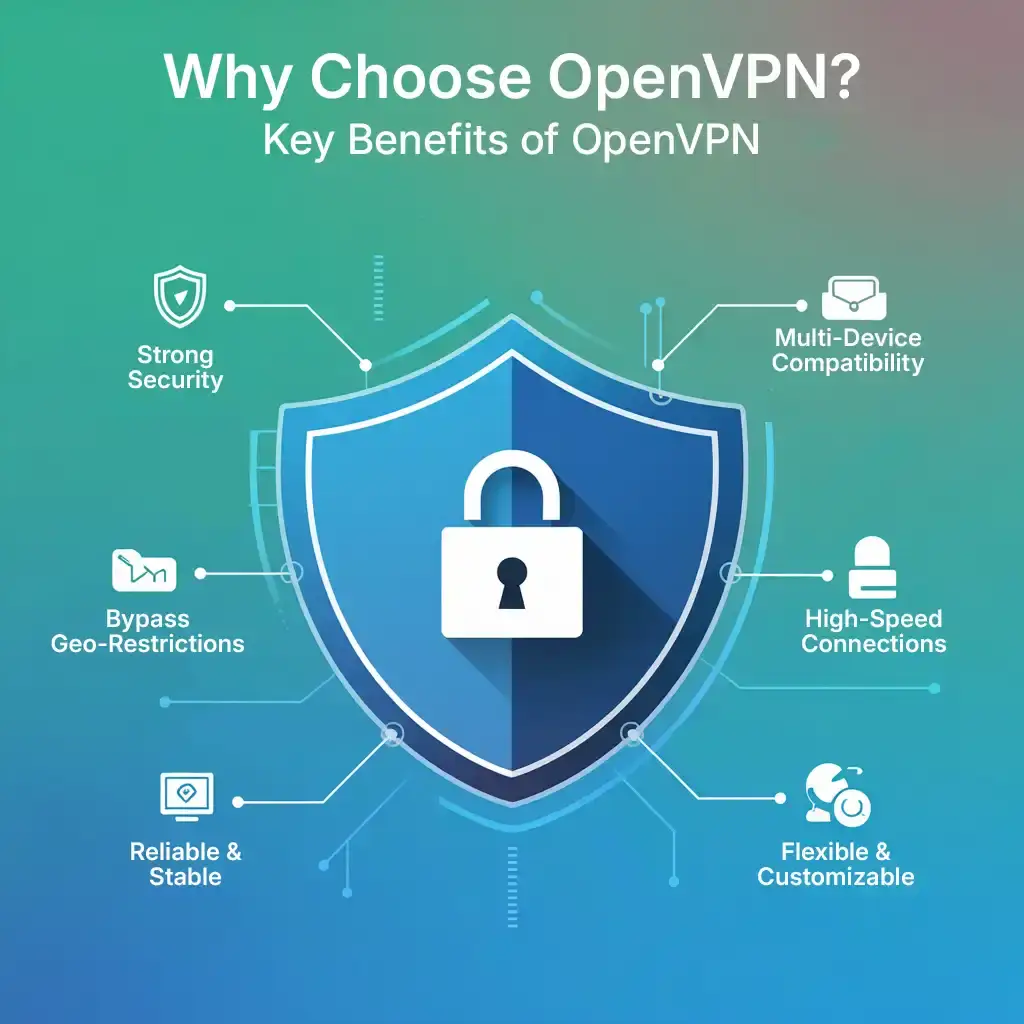 Benefits of using VPN for OpenVPN like strong security, speed, and device compatibility