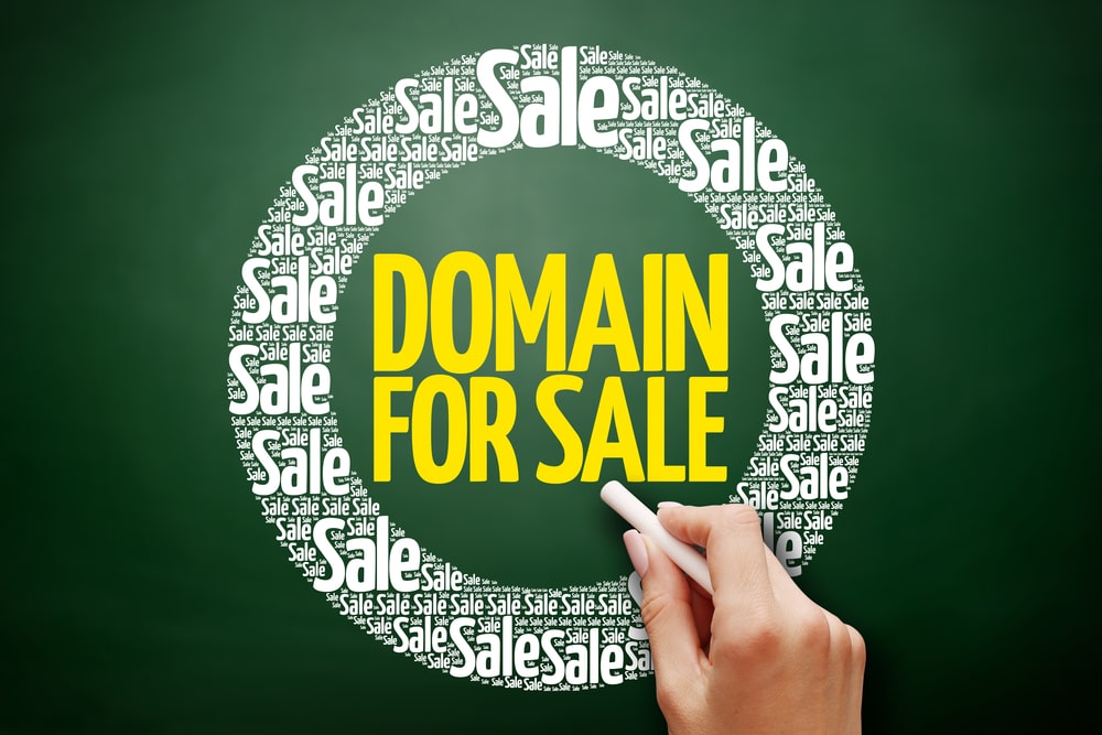 Grafik mit dem Text "Domains zu verkaufen