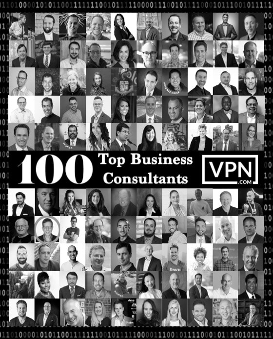 Collage av de 100 bästa företagskonsulterna i USA.